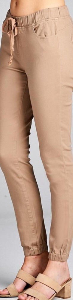 LAST 1! Khaki Drawstring Pants - Picture 3 of 5